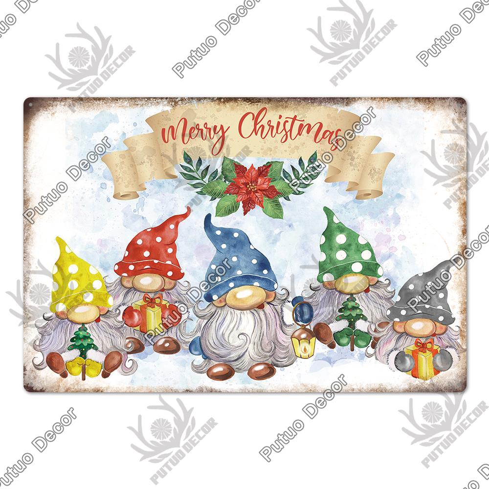 Decor Christmas Vintage Tin Sign Plaque Metal Retro Plate Poster for Club Living Room Kitchen Home Wall Art Decoration