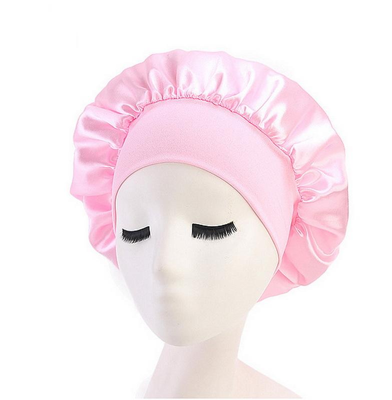 Атласный чепчик для сна женщин шелковые ночные чепчики для сна с резинкой для женщин
