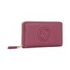 Gucci Soho embossed logo tassel charm leather long zipper wallet wallet women's pink