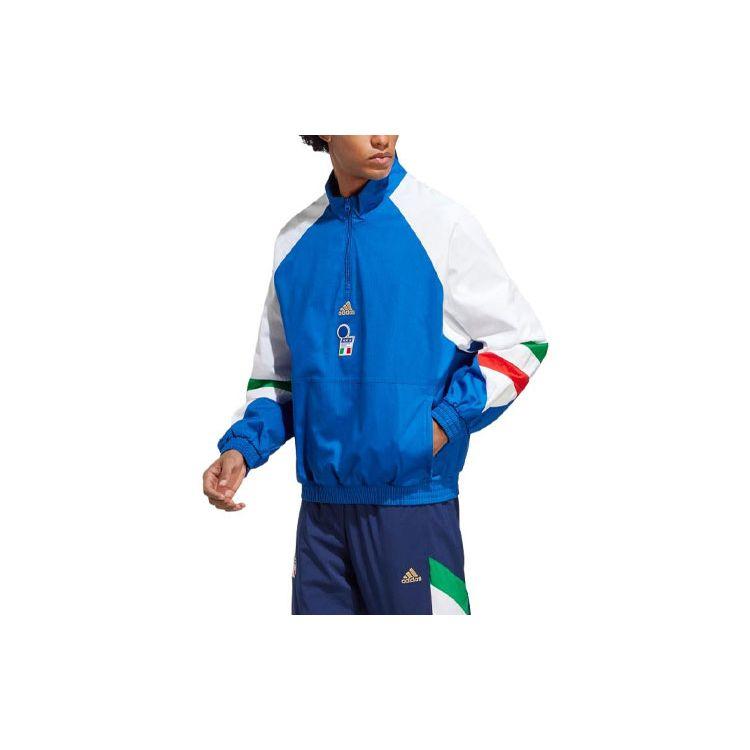 adidas Повседневный пуловер с воротником-стойкой, мужские топы, королевский синий HT2188