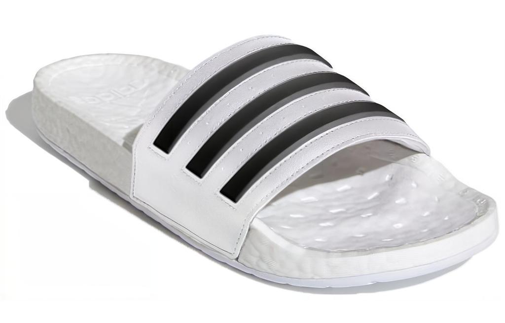 Шлепанцы Adilette Boost Adidas 'Белые Черные Полоски' FY8155