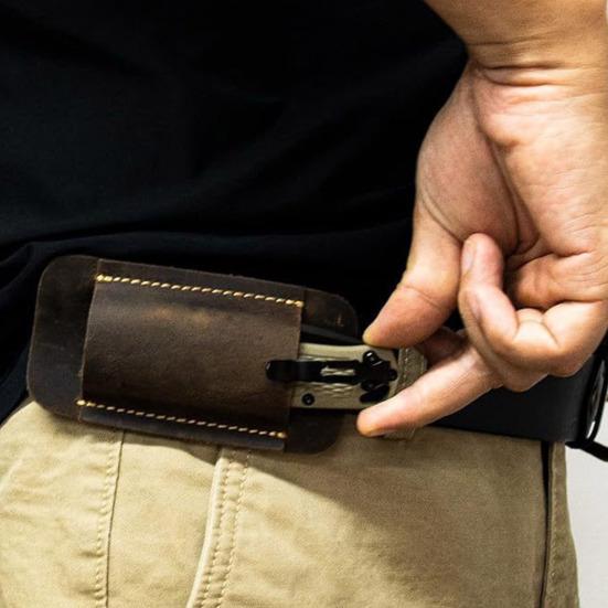 Кожаные ножны для ножей, мужские EDC-органайзеры, ретро-поясные держатели для ножей, карманные складные ножи, кобура для ножей, горизонтальные ножны для искателей приключений, пояс