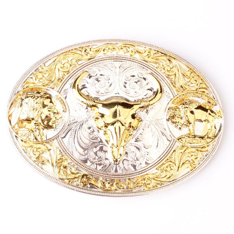 Пряжка в виде головы быка без ремня Гладкая пряжка в европейском и американском стиле Большая пряжка Металлическая пряжка