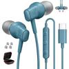 type c earphones wired microphone With remote control Compatible iPhone 16/iPhone 15/iPad pro/Macbook/Android smartphone Type-c earphones Canal type