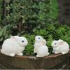 3pcs Cute Bunny Figurines Lovely Miniature Rabbit Statue Crafts Animal Sculptures  Cabinet