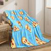 Pizza Slice Pattern on Blue Background print blanket soft and cozy perfect for the living room bed sofa or a nap,gift