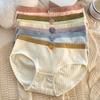 5Pcs Knitted Fabric Cotton Women's Underwear Large Size Mid Waist Underwear  Student Girl