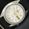 AUTOMATIC VINTAGE SEIKO 5 JAPAN MENS WHITE COLOR DIAL WATCH A702626-1 R209-a702626