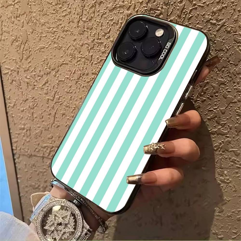 Nice -colorful -stripes Phone Case For IPhone17  16 11 12 13 14 15 16 Pro Max Plus Cover Colored Silver Funda Bumber