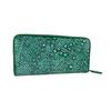 Длинный кошелек Star Stingray из натуральной кожи ската с круглой молнией зеленого цвета [Capitana]