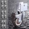 4Pcs 1inch Universals Soft Rubber Wheel Heavy Duty Furniture Wheel Castor for Platform Trolley Chair Accessories