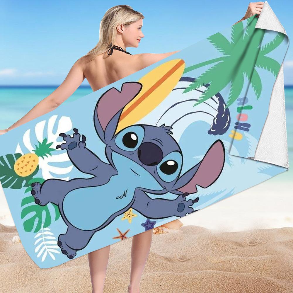 Stitch Zai Animation Beach Towel Microfiber Double-Sided Fleece Beach Towel Bath Towel Variety Square Towel Beach Towel