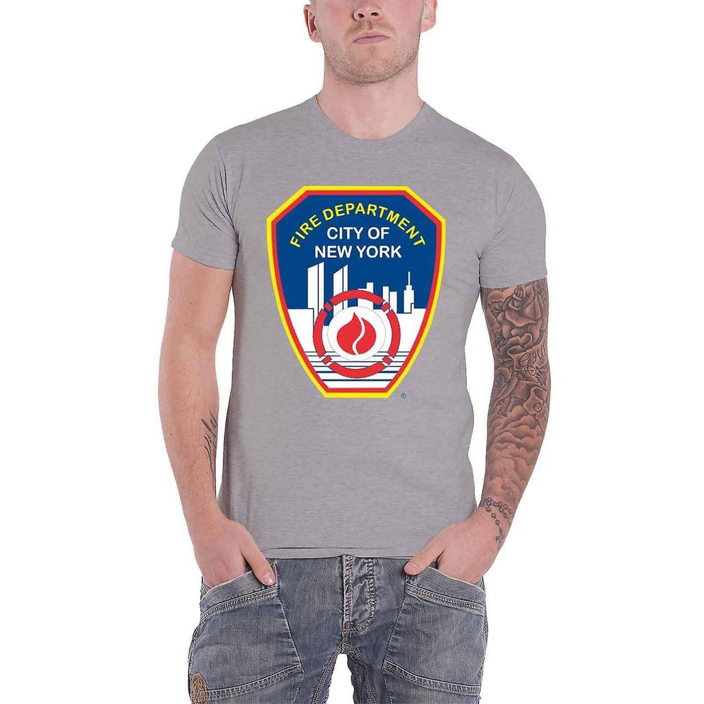 NYC Unisex Adult New York City Fire Department Badge Cotton T-Shirt