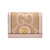 Мини-кошелек Ophidia GG Canvas Бежевый Розовая Кожа Золотая Фурнитура Double G Держатель для Карт для Женщин Ежедневная Поездка 523155-UKMBG-9550