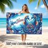 Fish Ocean Theme Beach Towel Personalized Custom Name & Text Soft Quick Dry Beach Towel for Swimming Travel