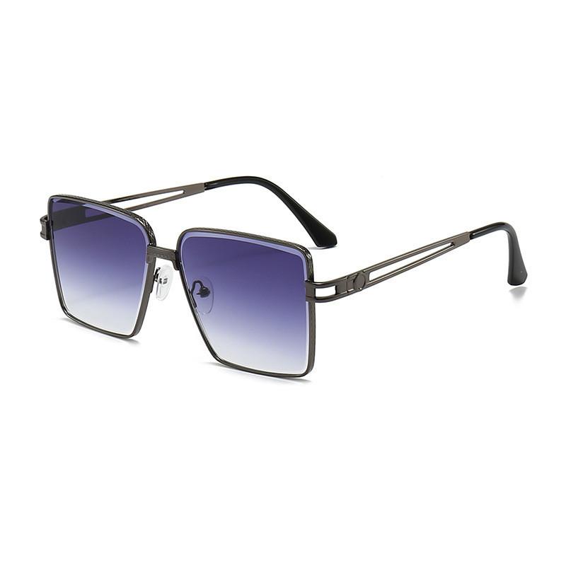 Fashionable Uv400 Black Lens Gold Frame Gradient Sunglasses Women's Oversized Street Snap Eye Glasses