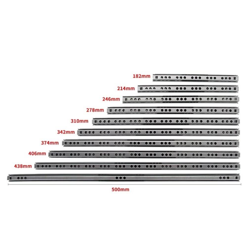 2 шт. Плавные направляющие для ящиков Двусторонние направляющие Фурнитура Аксессуары Направляющие для ящиков Шириной 17 мм Полное выдвижение