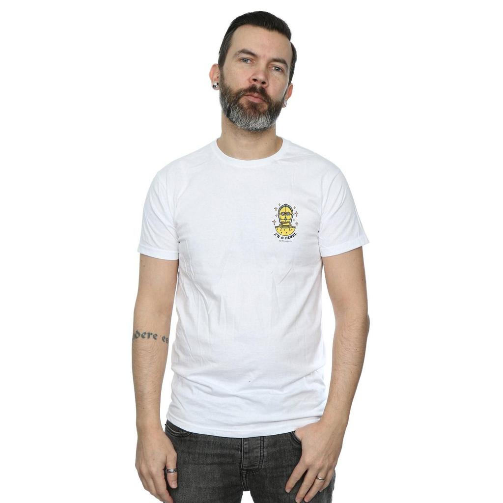 STAR WARS Mens C-3PO I´m A Rebel Chest Print T-Shirt