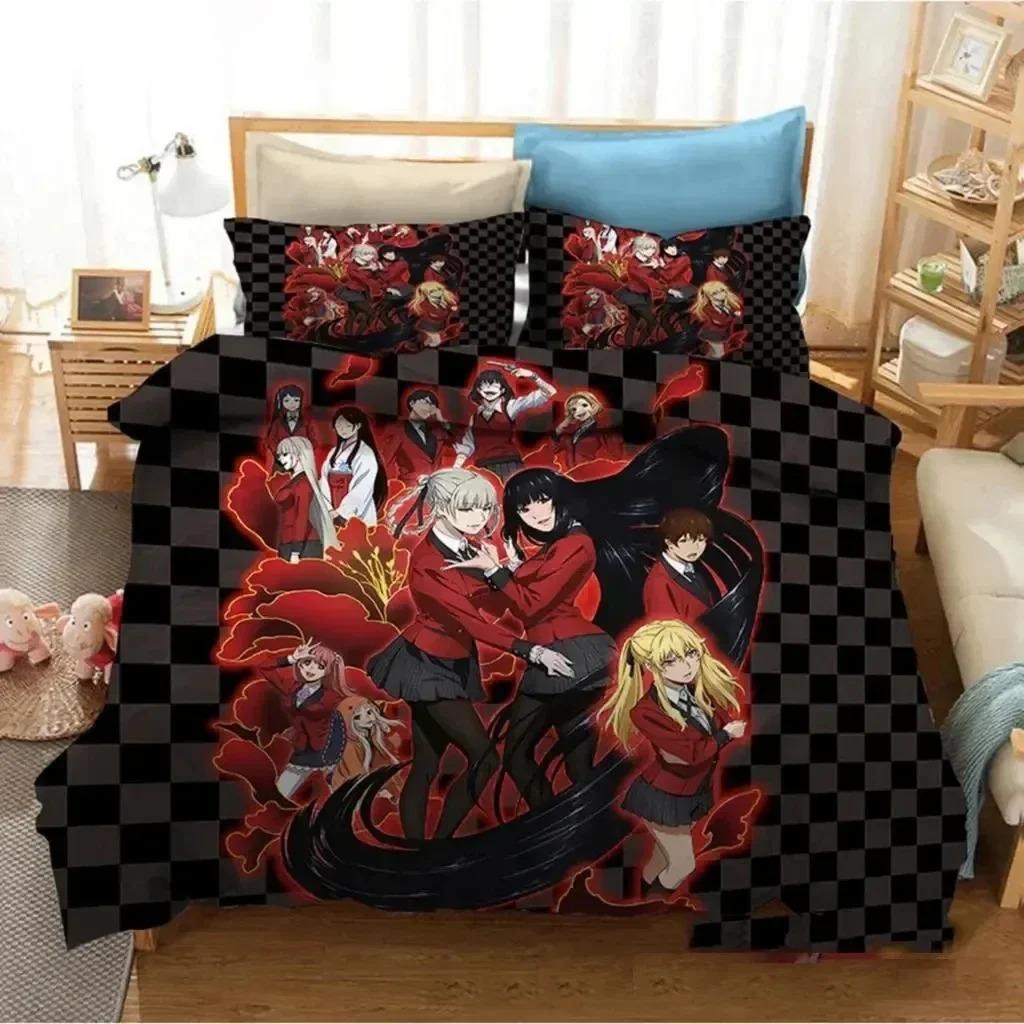 Аниме Kakegurui Юмеко Джабами Комплект постельного белья Спальня Мягкое Современное Покрывала Удобное Мягкое Пододеяльник Удобный Пододеяльник И Наволочка