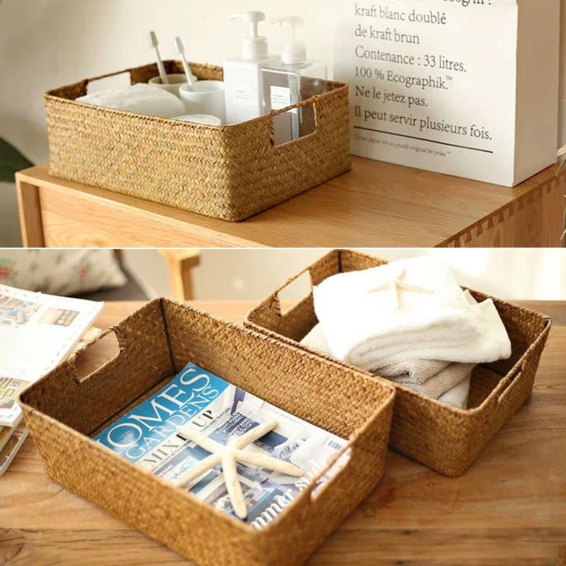 Плетеная корзина для хранения вещей Корзины для хранения вещей Ящик для шкафа Органайзер для рабочего стола Ящик для хранения вещей Серия Cesta Mimbre