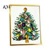 Creative Christmas Gift for Family DIY Faux Crystal Beaded Painting Tree Kit, Sparkling Holiday Artistic Gemstone Set Craft Set, 3D Gem Beads