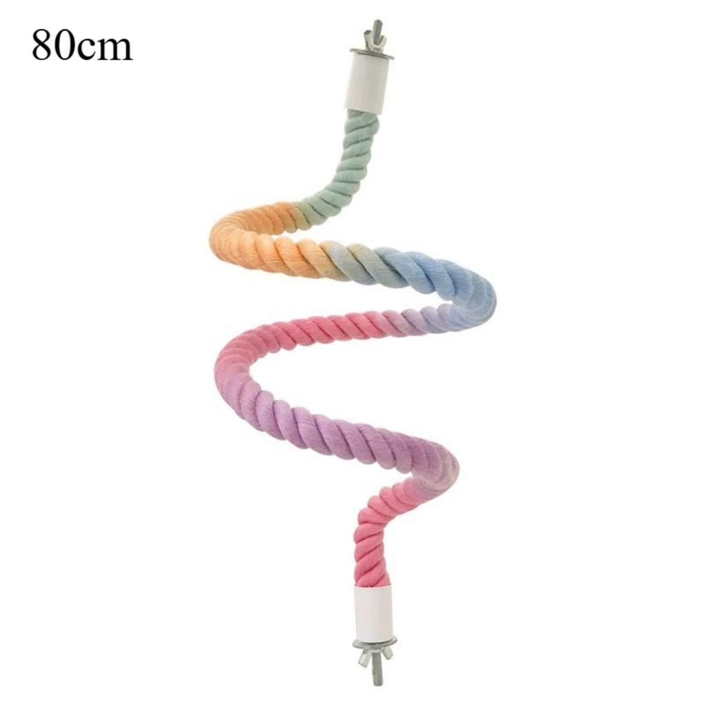35/80 см веревка для жердочки для птиц градиентная цветная для клеток для птиц гибкая веревка для лазанья клетка аксессуар игрушка для кореллы волнистого попугайчика неразлучника планера
