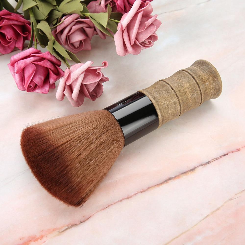 Wooden Handle Barber Face Duster Professional Hair Cutting Brush Neck Duster Brush  Salon Use