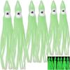 5Pcs Fishing Lures Squid Skirts Glow Lures Luminous Octopus Trolling Lures Soft Plastic Fishing Bait for Bass Salmon Trout