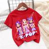 Детская футболка K-pop с мультяшным принтом, короткий рукав, летняя, удобная, забавный подарок для фанатов, футболки в стиле Харадзюку, одежда для девочек