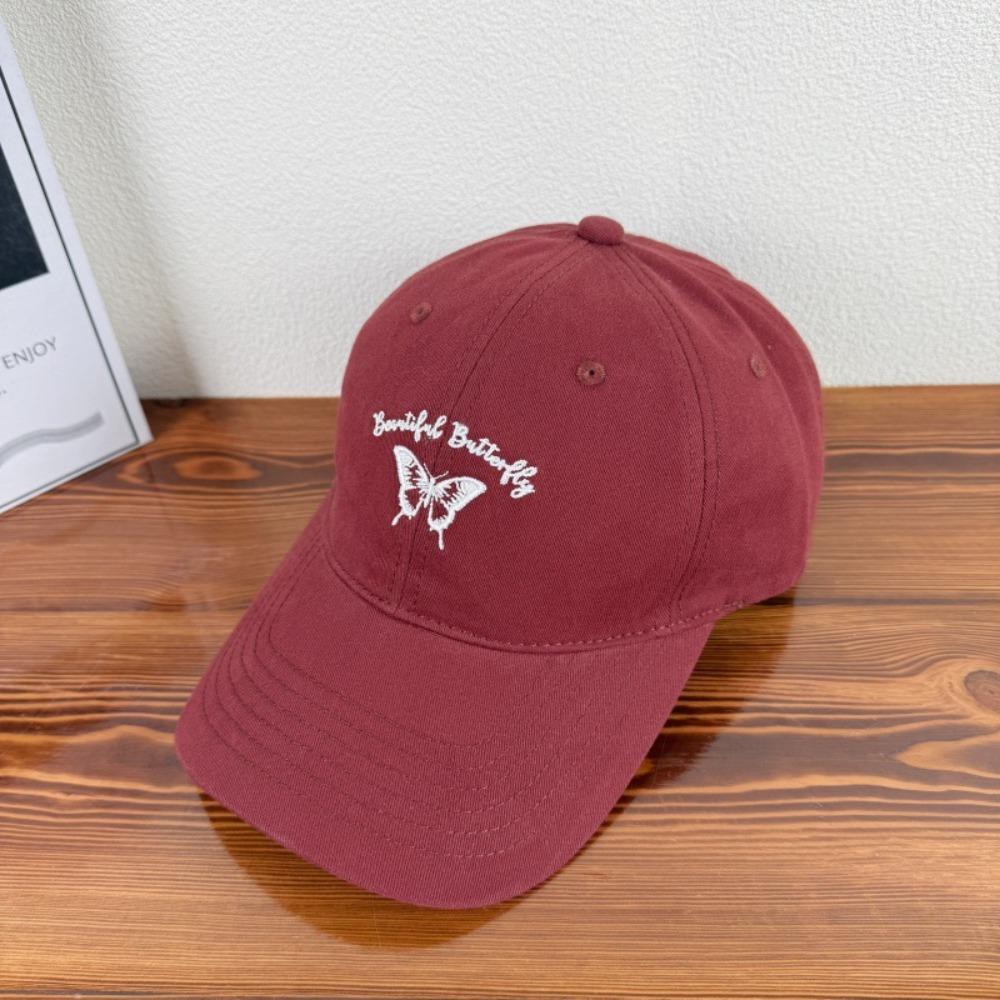 Cotton Butterfly Embroidered Hat Korean Style Women Peaked Cap Casual Y2k Baseball Hat  Women