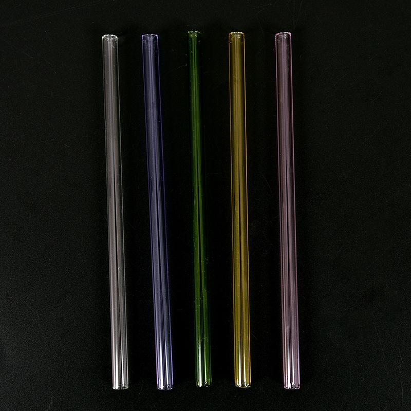 Многоразовая прямая стеклянная трубочка для питья Pyrex для свадьбы, дня рождения, вечеринки, 5 цветов