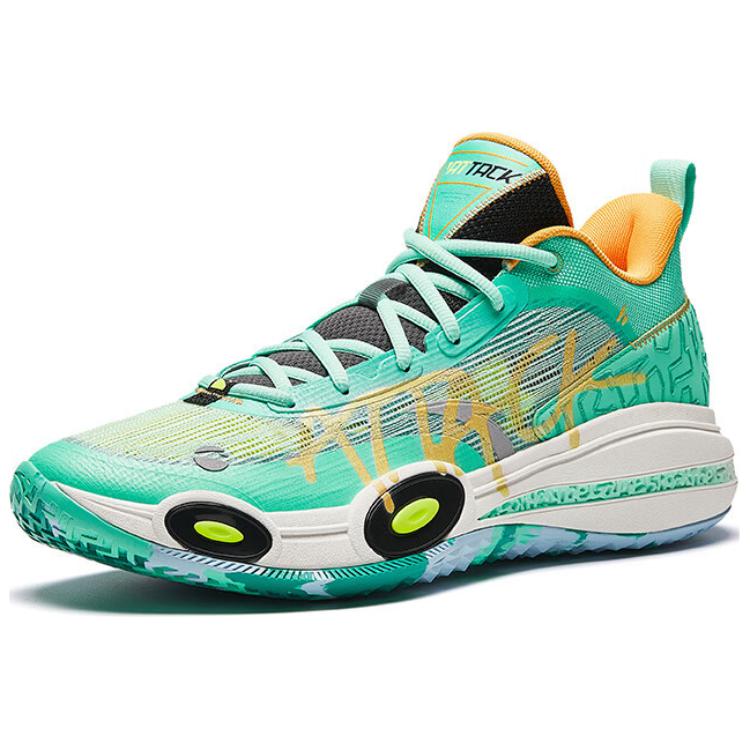 Anta Attack 1 Nitrogen Technology Professional Basketball Shoes Men Sneaker Green 112421109-2