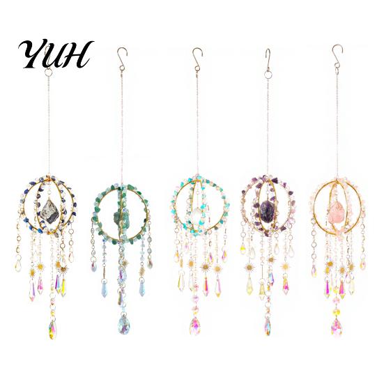 Stylish Home Accents Crystal Suncatcher Hanging, Ball Prism Rainbow Maker Pendant Hanging Ornament for Garden Patio Backyard Car Indoor Outdoor Decor