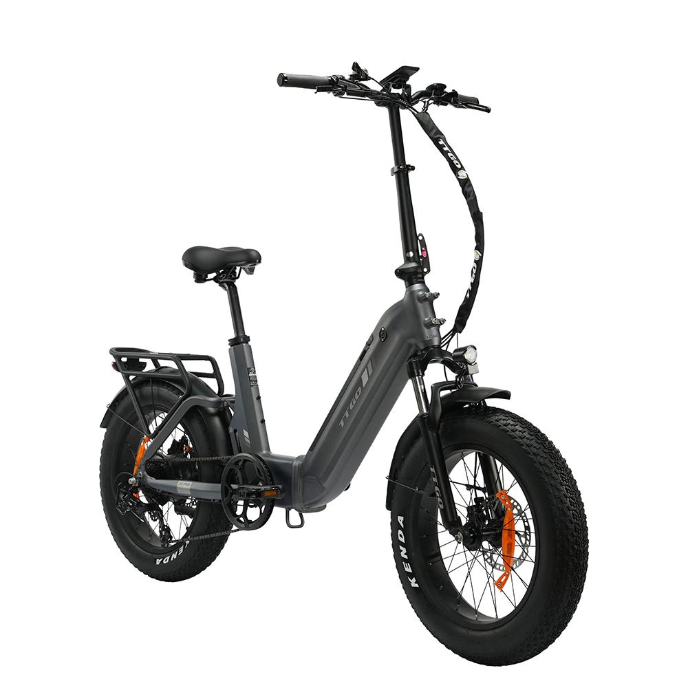 TTGO F6PRO gray 250W motor power 48V18AH detachable battery 20 * 4.0-inch tire speed sensor hydraulic brake city convenient electric bicycle