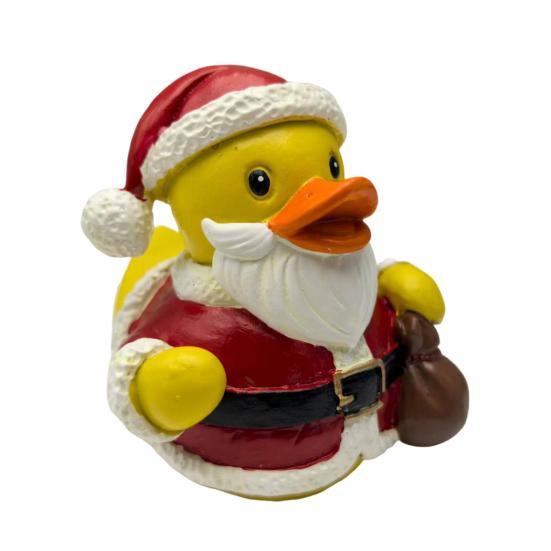 Рождественская фигурка утки Санта-Клаус Олень Эльф Снеговик Статуэтка утки Полимерная смола Скульптура животного Рождественская праздничная вечеринка Настольное украшение Орнамент