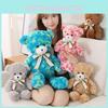 Ribbon Colorful Bow Teddy Bear Plush Toy Stuffed Animal Doll Gift Decoration