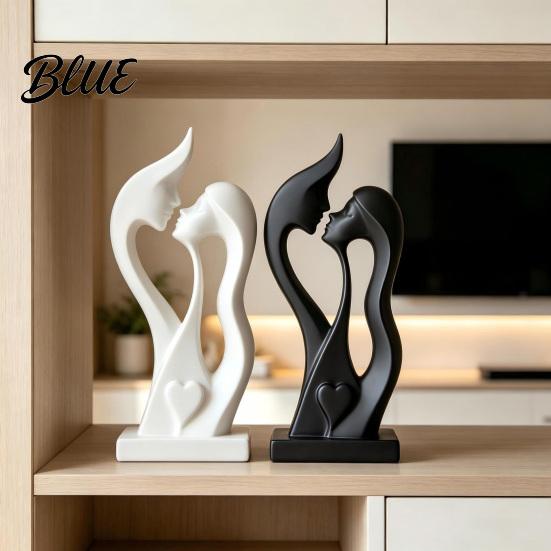 Creative Romantic Presents Lover Statue Abstract Figurine Couple for Birthday Modern Minimalist Home Decor Love Sculpture Artistic Embrace Figurines
