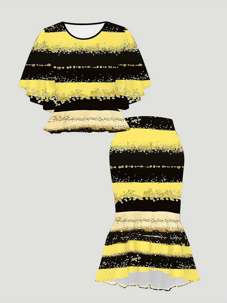 3D Printed Classical Totem Women's Print, Fashionable Large-sized, Elegant, Versatile for All Seasons. T-shirt, Skirt and Set