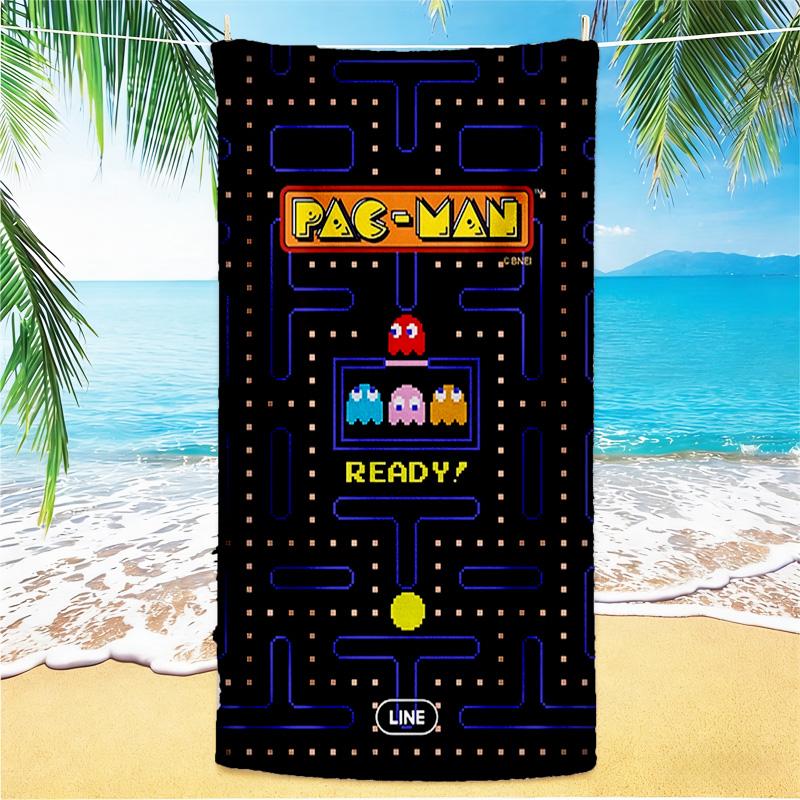 1pc Pacman Social Edition beach towel,quick drying absorbent beach towel,outdoor sports swimming beach towel,Soft and comfortable Y73059