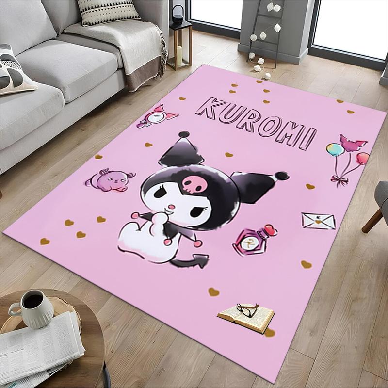 Kuromi'S Balloon Adventure Carpet For Playroom Bedroom Living Room Sofa Home Decorkids Game Area Rug Nonslip Floor Mat