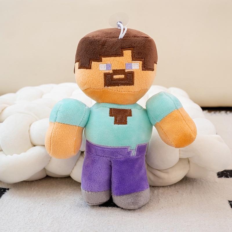 Набор мягких игрушек: Стив из Minecraft, Розовый Свинья, Оцелот, Иссушитель, Паук, Человек-Зомби
