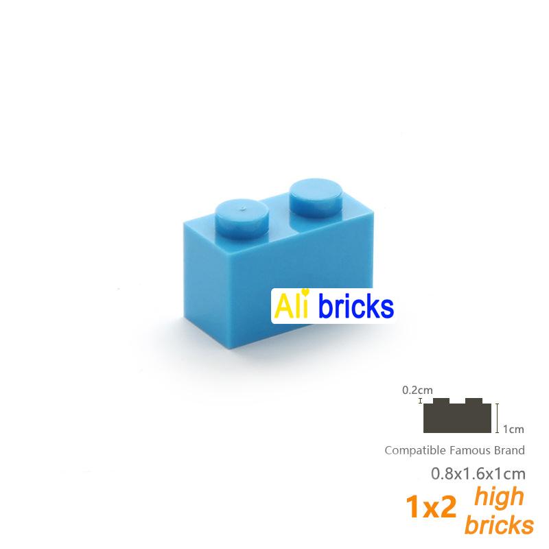 60pcs/lot Bulk Blocks Building Bricks Thick 1X2 Educational Assemblage Construction Toys for Children Size Compatible With Brand