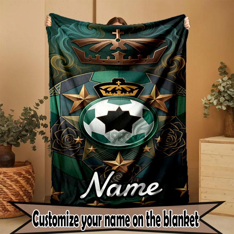 Custom Name Personalized Club Santos Laguna Print Blanket, Home Decor, Bedroom, Sofa, Camping, Couch, Gifts for Birthday Christmas