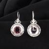 Rhodolite Gemstone Silver Earring 1.5", 925 Sterling Silver Jewelry, June Birthmonth Gift, Rhodolite Dangle Earring, Birthday Gift CE-25-4