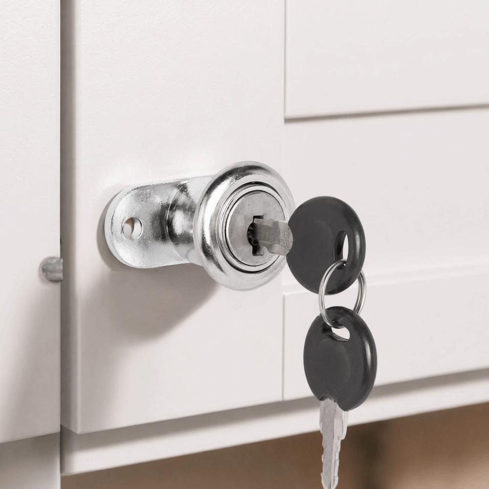 4pcs Silver Cam Lock Zinc Alloy Cabinet Lock Durable Drawer Lock Drawer