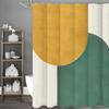 Green and Yellow Arch Shower Curtain, Bathroom Decorative Shower Curtain, Waterproof Shower Curtain with Hooks