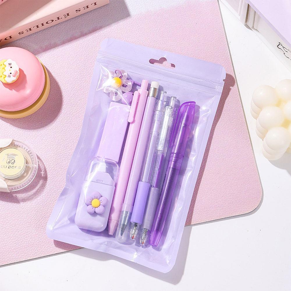 Macaron Color Stationery Set 8-in-1 Ballpoint Pen Multi-functional Highlighter  School Prize