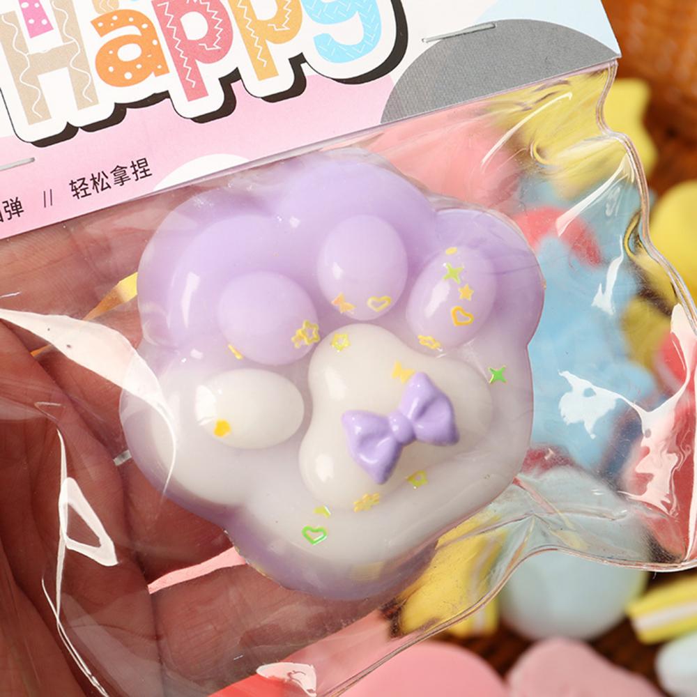 Pet Paw Squishes Toy Colorful Cat Paw Squeeze Toy For Stress Relief Anxiety Soft Tpr Fidget Toy For Kids Teens Adults Portable