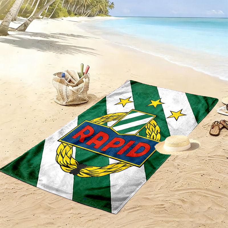 Пляжное полотенце Rapid Vienna Print, Большое мягкое быстросохнущее полотенце для пляжа, кемпинга, плавания