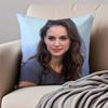 NNatalie Portman Cushion Cover Pillowcase Antidustmite Invisible Zipper Short Plush Sofa Cushion